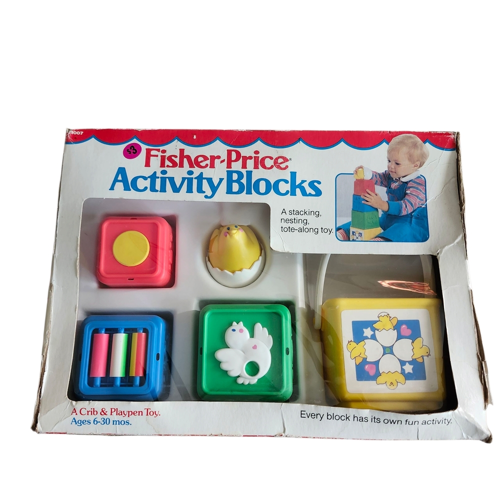 Fisher Price Activity Blocks Nesting Stacking SEALED‎ NIB Made In USA Vtg 1986